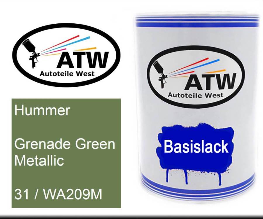 Hummer, Grenade Green Metallic, 31 / WA209M: 500ml Lackdose, von ATW Autoteile West.